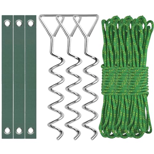 木の杭と支柱、木の矯正杭 - 多目的メタルツリー矯正ステーク - 耐候性ツリーサポートキット、トランポリンガーデン用スパイラルツリーステーク