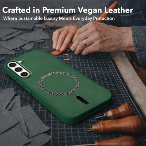 Image of Jkobi Leather Finish Back Cover Case for Samsung Galaxy S23 Plus 5G (MagSafe Compatible Wireless Charging | Soft Touch | Camera Bump Protection)