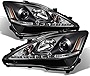 AKKON - For Lexus IS250 IS350 2IS Black Bezel Halo Projector DRL Daylight LED Strip Headlights Replacement Pair