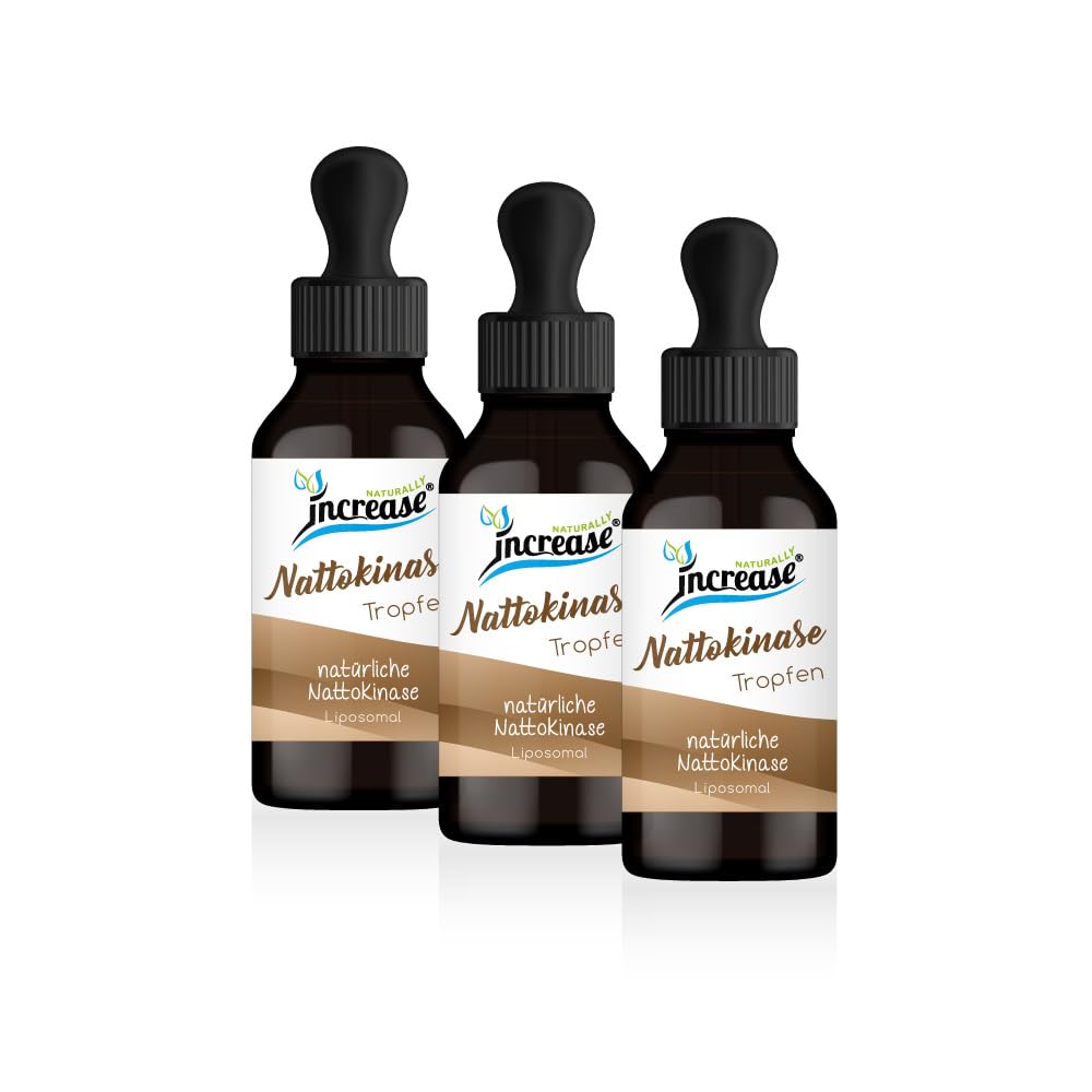Nimm 3, zahl 2 Aktion Liposomale Nattokinase Tropfen hochdosiert - 2000FU Nattokinase pro Tag (180.000FU in 3 Flaschen) - MCT Öl C8 & C10 - Hohe Bioverfügbarkeit - vegan