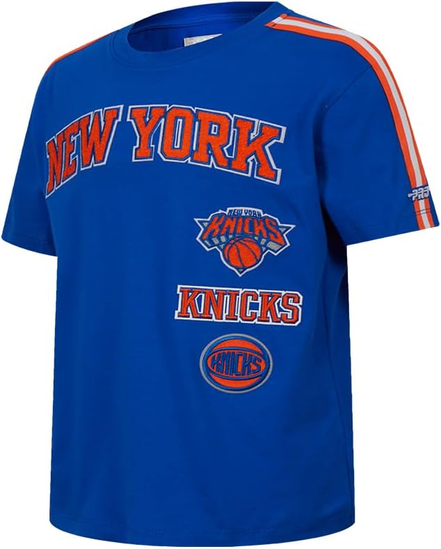 Pro Standard Big Boys NBA New York Knicks Retro Classics Short Sleeve Taping Tee Royal Blue/Orange M - Image 3