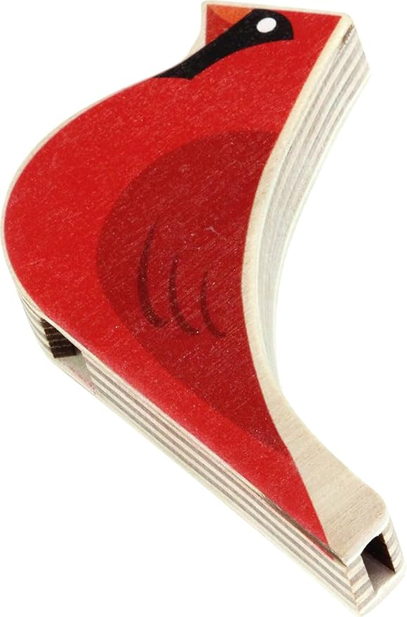 Silbato Cardinal Maple Landmark rojo de madera miniatura 2