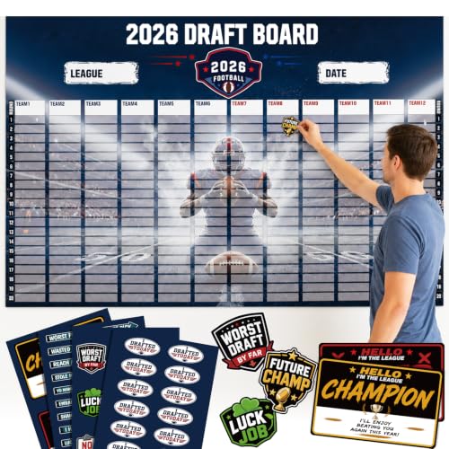 Instraella Fantasy Football Draft Board 2026, 12 Teams & 20 Rounds
