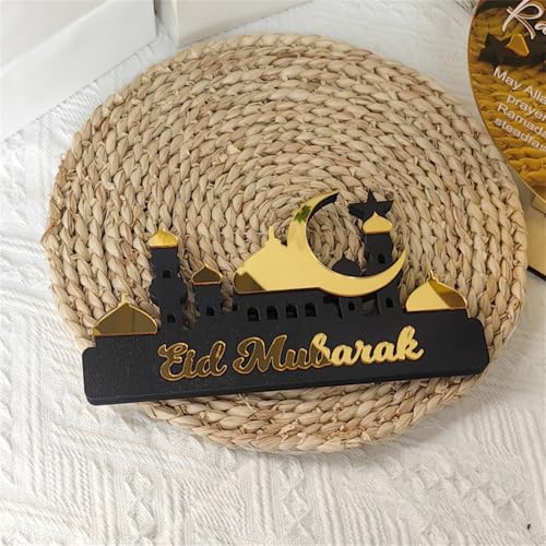 KAHDGSS Ramadans Table Decoration Gold Silver Islamics avec Castles Eid Moubaraks Décorations pour Atmosphères Festives Art Islamique Moderne – vue 4