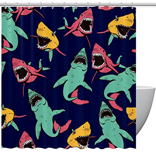 Rideau de douche requins pour stopper les éclaboussures 168x183cm