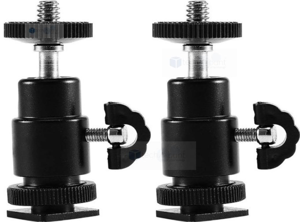 Barbet 2024 New Launch Tripod Accessory Adjustable Swivel Angle Ball 1/4" Mini Tripod Ball Head Shoe Mount Adapter for DSLR Camera/Camcorder/Microphone/Video Monitor/led Video Light (Pack of 2) (B0CR8Z2HGQ) Amazon Price History, Amazon Price Tracker