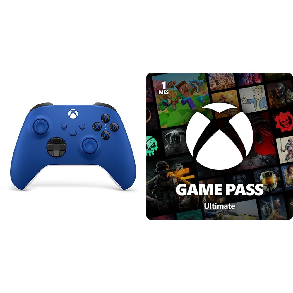 Xbox Mando Shock Blue + Game Pass Ultimate | Suscripción de 1 mes