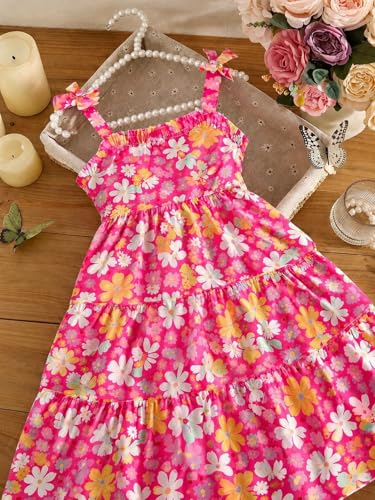 Image of Buy & Try Girls Printed Georgette Frock, Sleeveless Summer Dress, Lightweight Knee Length Baby Girl Dress, Casual Outfit, Soft Comfortable Fabric, Stylish Kids Wear