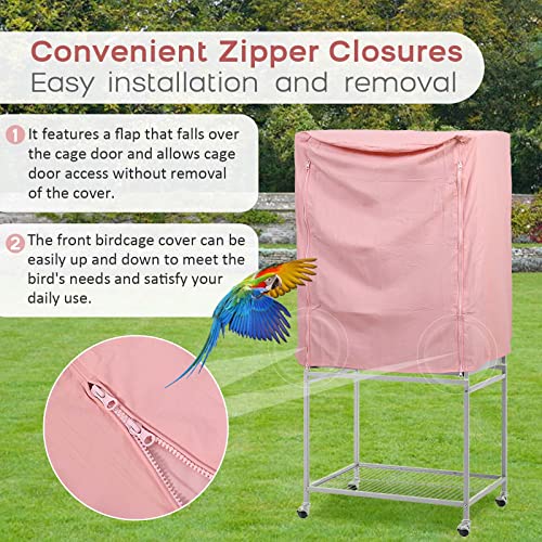 Image of QBLEEV Birdcage Covers, Breathable Universal Bird Parrot Cage Cover Shade | Blackout windproof light-proof covering reduces distractions night accessories cloth without cage-24.8x17.7x31.5in (LxWxH)