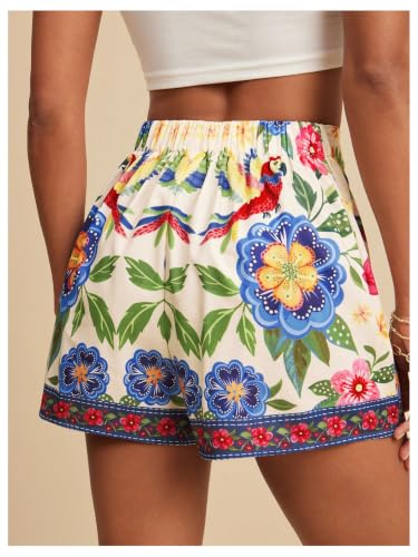 Image of SweatyRocks Women's Boho Mini Skirts Floral Shorts Tie Side Wrap Skorts