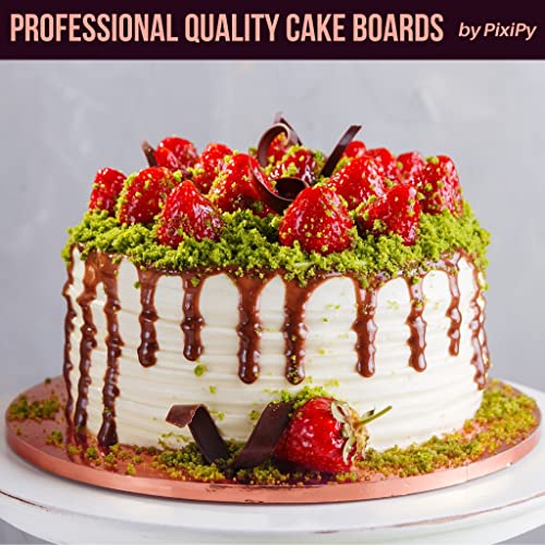 12 Inch Cake Boards - 4Pack Cake Drums 12 Inch Dia - Disposable Rose Gold Cake Board Circles - Reusable Round Cake Boards - Cake Base Cardboard Cake Rounds - Cake Decorating Supplies & Baking Supplies #TOP4