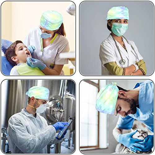Chapeaux bouffants de travail mixtes imprimés et réglables