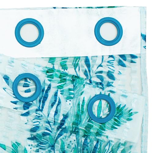Image of Door Curtains 7 feet Long Set of 1 | Abstract Design | Polyester | Light Filtering | Curtain for Living Room | 118 x 215 cm, Aqua Blue | Perfect for Home Decor
