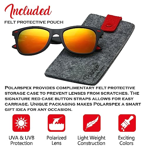 Image of PolarSpex Polarized Sunglasses for Men and Women | UV Protection, Durable Lightweight Frame, Retro Style, Felt Carrying Case, Clear Vision for Driving, Fishing & Everyday Wear.