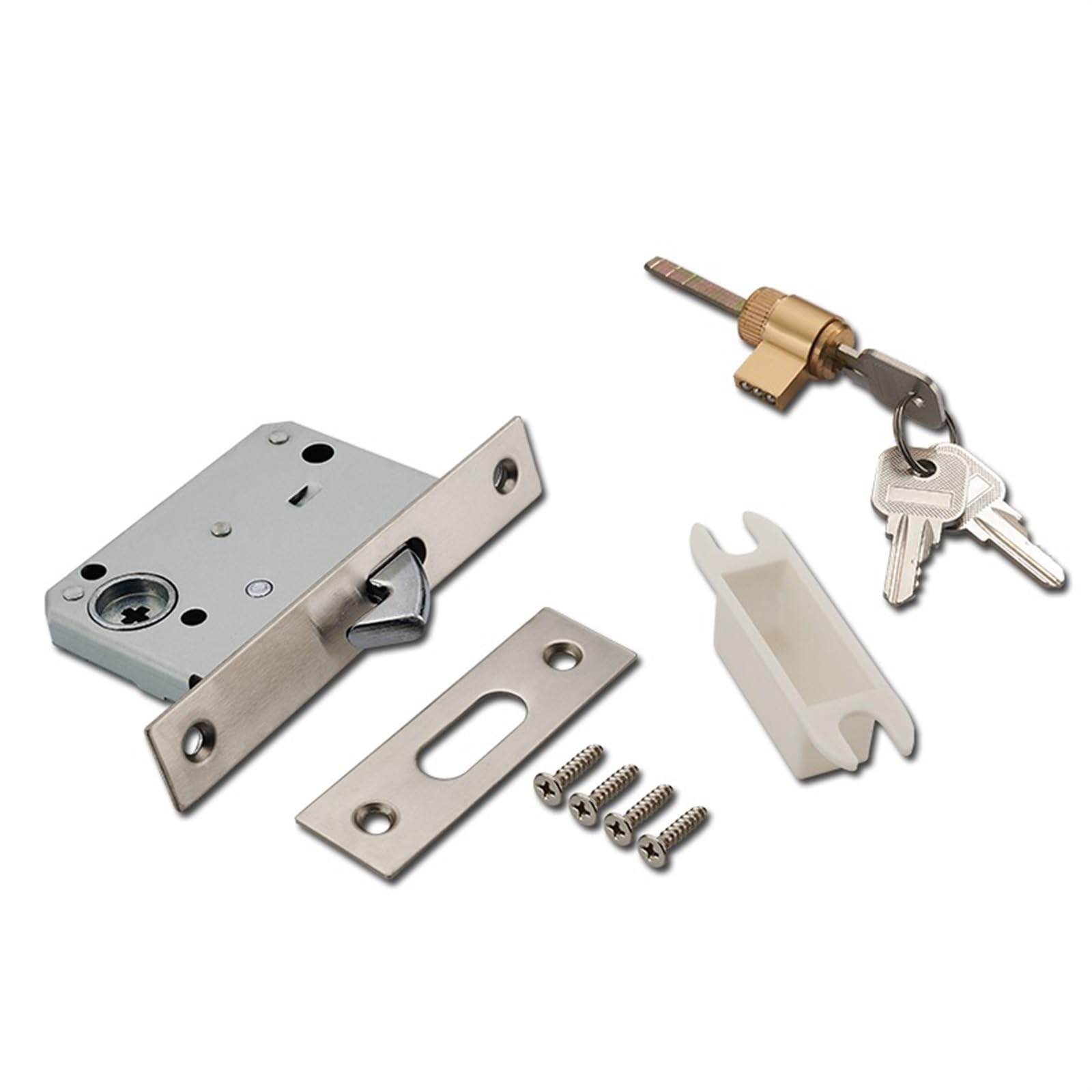 Cerradura de puerta con manija oculta, cerradura de tirador de puerta interior, cerradura de puerta, herrajes for muebles, 1 pieza(I)