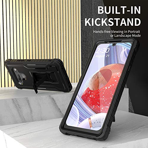 Duopal For Lg Stylo 6 & Lg K71 Case, Military Grade Protection Shockproof Case Built-In Kickstand Compatible With Lg Stylo 6 & Lg K71 Phone 6.8 Inc Black #TOP3