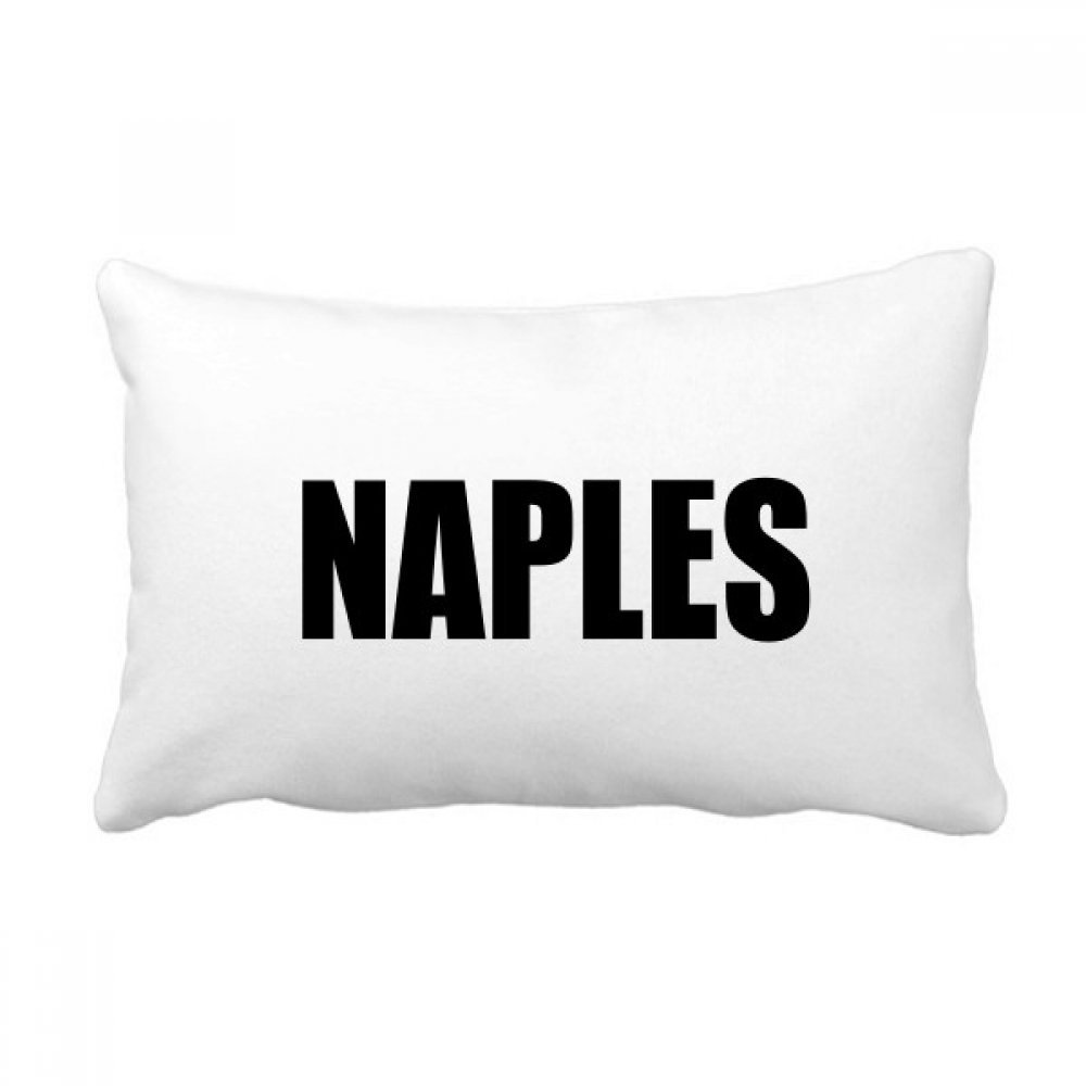 Coussin de canapé Naples Italie Ville Nom multicolore 16x24 pouces décoratif