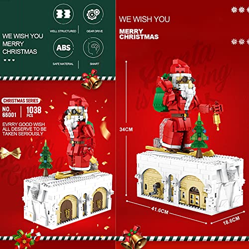 TopBau Weihnachtsmann Weihnachten Dynamische Bausteine, 1039+ Teile, Rentier und Elfen Kompatibel mit Lego Creator Haus – Bild 6