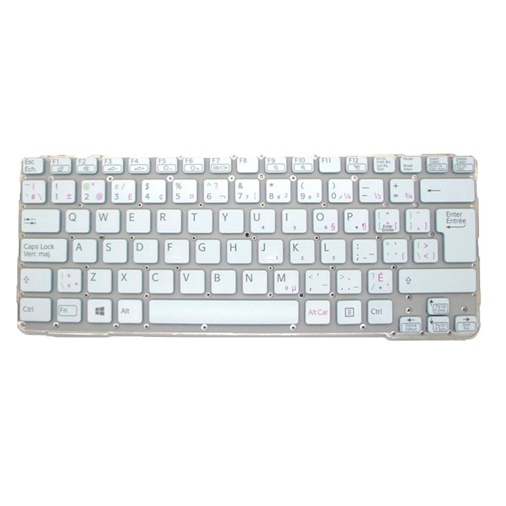 Canada CA Laptop Keyboard for Sony SVE14A SVE14A15FDW SVE14A190S SVE14A25CDW SVE14A290S SVE14A390S 9Z N6BBF R2M 149116811CA 55012FYK2G1-035-G White
