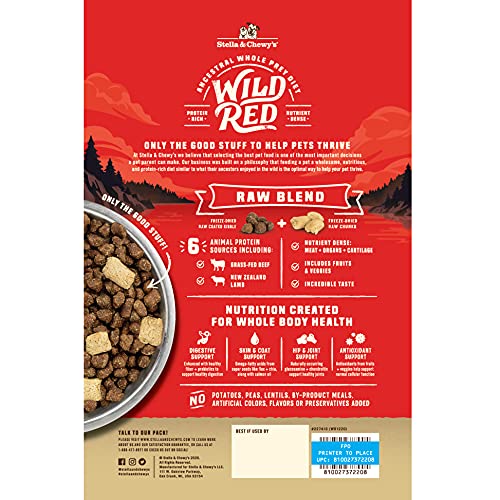 Stella & Chewy's Wild Red Dry Dog Food Raw Blend High Protein Wholesome Grains Red Meat Recipe, 3.5 lb. Bag - image 2