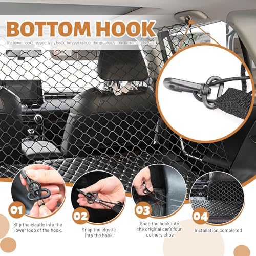 Quxddy Barreira de carro para cachorro, barreira de cachorro para carro, divisória de carro, barreir