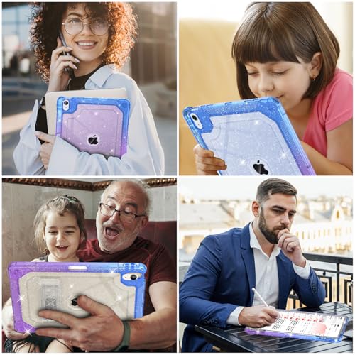ZoneFoker for iPad Air 13 Inch M4/M3 Case 2026/2025, for iPad Air M2 13-inch 6th Gen 2024 Glitter Slim Cover with Pencil Holder Heavy Duty Shockproof Hard Protective Case with Kickstand, Purple Blue by ZoneFoker - Image 7