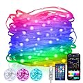 LED string lights for outdoor decoration: 33 FT colors changing rope lights with IP68 Waterproof for Christmas holidays Party festival - multicolor fairy Lights with remote for indoor room decor