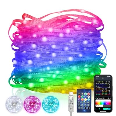 LED string lights for outdoor decoration: 33 FT colors changing rope lights with IP68 Waterproof for Christmas holidays Party festival - multicolor fairy Lights with remote for indoor room decor