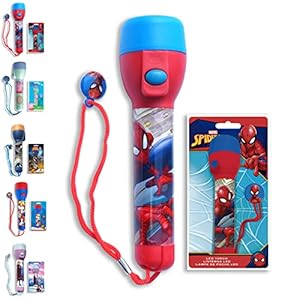 Spiderman, torcia a LED grande, per bambini, luce notturna super luminosa, per Natale, compleanno e ringraziamento, torcia in plastica, regalo per bambini dai 3 anni in su. Dimensioni: 16 cm