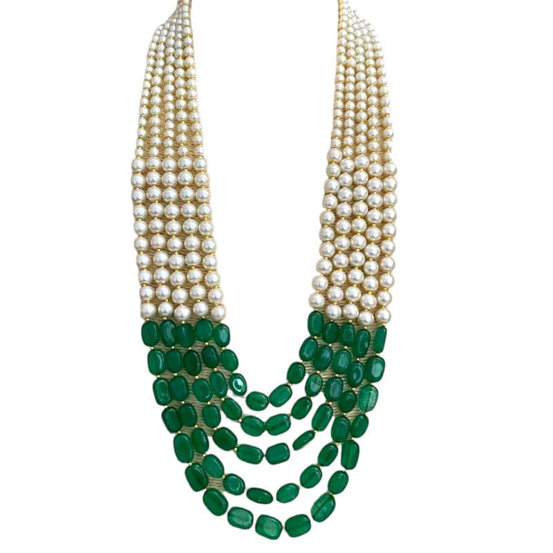 AAMRAPALI SILVER GEMS Radiant Red Pearl & Jade Alloy Necklace – Colorful Red Pearl and Jade Jewelry