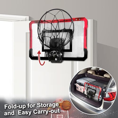 Panier de basket intérieur pour chambre d'enfant avec 4 ballons et fixation murale - 5