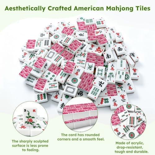Set de Fichas American Mahjong 166 piezas acrílico con bolsa miniatura 6