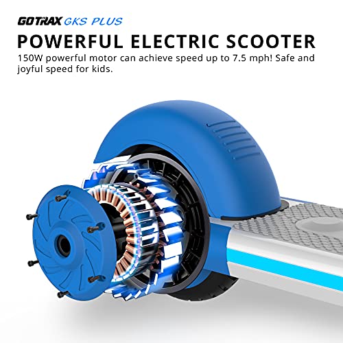 Gotrax Gks Plus Electric Scooter For Kids 6-12, Max 7 Miles Range And 7.5Mph Speed, 6" Wheel And Unique Led Light Design, Ul2272 Certified Blue #TOP3