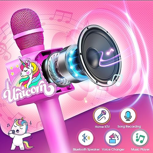 Toys for Girls Age 3-12, Exssary Kids Microphone 3 4 5 6 7 Year Old Girl Gifts Karaoke Microphone for Kids Girls Gifts 8-12 Years Old Toys for 3+ Year Old Girls Christmas Unicorn Gifts for Girls 3 51We6J3LSYL. AC