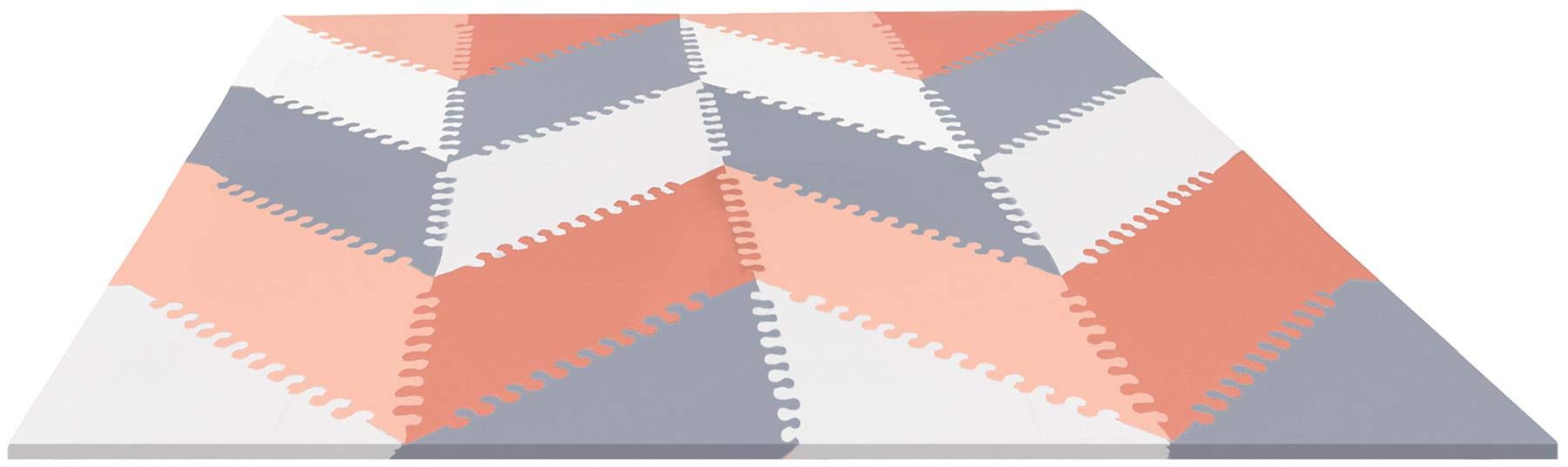 Skip HopPlay Spot Geo Floor Tiles, Peach/Grey
