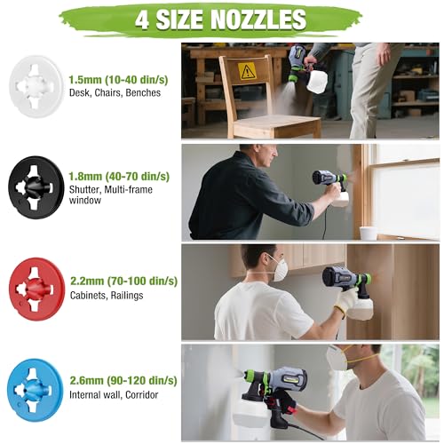 WORKPRO Paint Sprayer, 600W HVLP Spray Paint Gun with 4 Nozzles - image 6