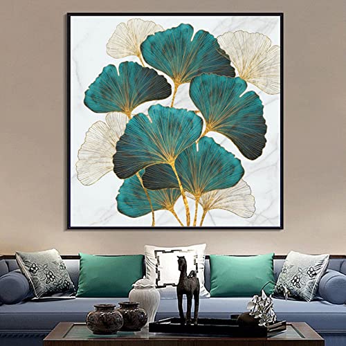 Funchey Cross Stitch Kits Stamped Full Range Of Patterns Embroidery Starter Kits For Adult Beginners And Kids Diy Easy Printed Cross-Stitch Kits For Home Decor-Ginkgo Leaf 17.7X17.7 Inch #TOP1