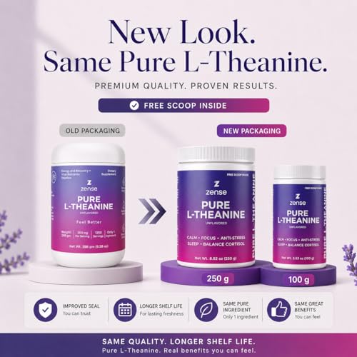 Pure L-Theanine Powder 100% [100gm-500 Servings] Natural L-Theanine Supplement - Only 1 Ingredient, Free of Sugar,Soy, Filler, Melatonin, Non-GMO, Vegan — view 3