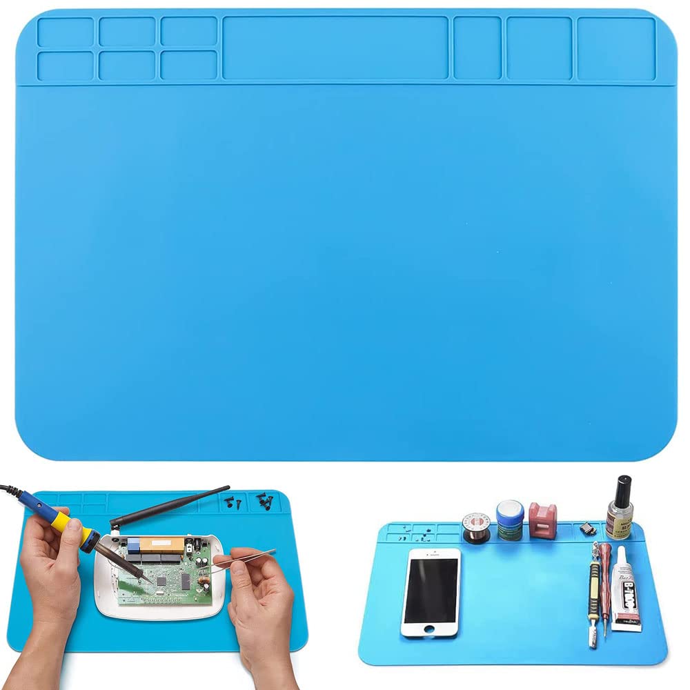 Silicone Soldering Mat, Anti Static Soldering Mat, Soldering High Temperature Rubber Mat, Eletronic Solder Mat, Soldering Mat, for Soldering Repair Tool Welding Electronic Repair Mat (30 x 20 cm)
