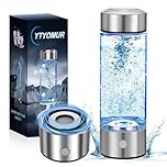 Hydrogen Water Bottle, Hydrogen-Rich Water Generator Bottles -Upgraded SPE/PEM Technology, Portable Rechargeable Hydrogenated Water Glass Bottle (Suitable for Purified & Distilled Water)