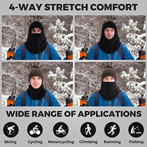 Balaclava Ski Mask For Women Fleece Winter Face Mask Thermal Wind-Resistant Hat For Skiing Outdoor Sports Balaclava Windproof Motorcycle & Snowboarding Black #TOP3