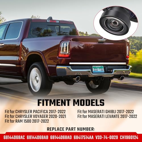 Image of 68144068AC Backup Camera Rear View Camera,Fit for Chrysler Pacifica Voyager Ram 1500 Maserati Ghibli Levante 2017-2022 Parking Park Assist Camera Replaces #68144068AB 68144068AD 68417514AA