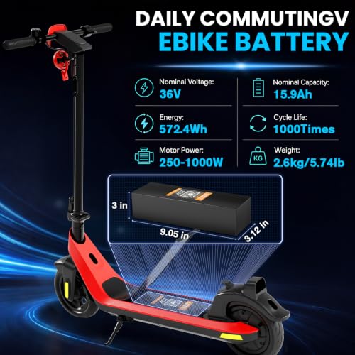 Image of Ebike Battery 36V 15.9Ah Samsungcell fit 250W-1000W Motor E-bike, Scooter