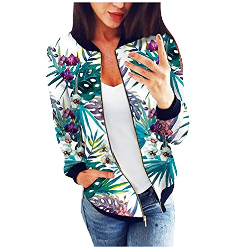 Sunnyuk Chaqueta Mujer Primavera Casual Fruncida Elástica Chaquetas Chaqueta de Trabajo Ligera con Bolsillos Chaquetas de Traje