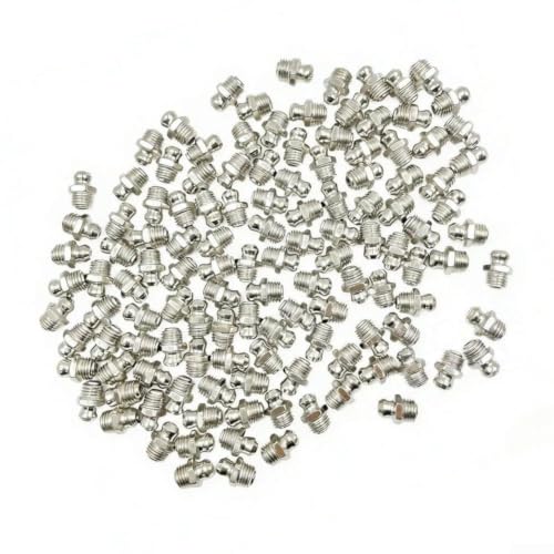 50 piezas de boquillas métricas de grasa M6 M8 para accesorios de rosca recta de acero inoxidable para coche, camión, tractor, mantenimiento de equipos de mantenimiento, color plateado (recto)