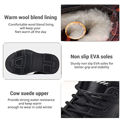 crossbaby Men's Italian High-top Casual Leather Boots, Round Toe Waterproof Non-Slip Shock-Absorbing Business Ankle Boots3