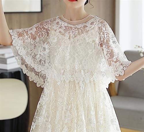 Girls Lace Flower Girl Bolero Shrugs Shawl Wrap Kids Spring Summer Dress Cover Up2