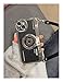 QoKcoahn 3D Vintage Camera Phone Case with Hand Strap - Unique Cool Silicone PC Shockproof Crossbody Protective Case for iPhone 12 Pro Max-Black
