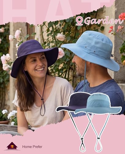 Image of Home Prefer UPF 50+ Men's Sun Hat Wide Brim Bucket Hat UV Protection Hat for Mens Womens Beach Safari Gardening Golf Fishing