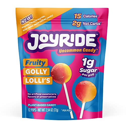 Joyride By Project 7 Low Sugar Candy, Organic Lollipops — 1 Gram Of Sugar Per Lolli, Vegan, Non-Gmo Hard Candy — Variety Flavor, 12 Packs (12 Lolli's Each) #TOP4